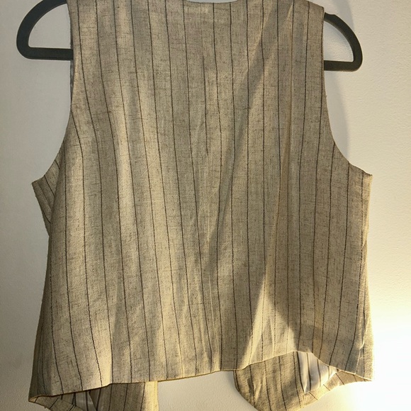 Tultex Cream and Black Striped Vest - Picture 2 of 6